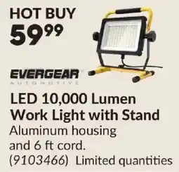 Princess Auto Evergear automotive LED 10,000 lumen work light with stand offer