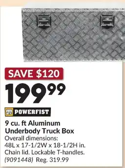 Princess Auto Powerfist 9 cu. ft Aluminum Underbody Truck Box offer
