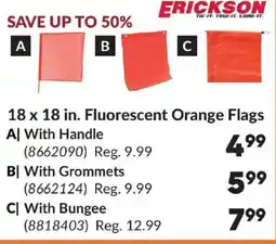 Princess Auto Erickson fluorescent orange flags offer