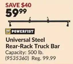Princess Auto Powerfist universal steel rear-rack truck bar offer