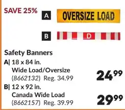 Princess Auto Safety Banners offer