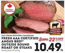IGA Certified Angus Beef Outside Round Roast Or Steaks offer