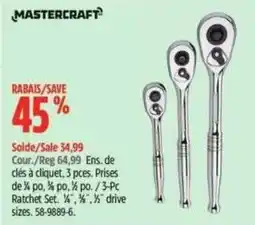 Canadian Tire Mastercraft ratchet set offer