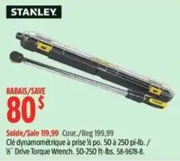 Canadian Tire Stanley torque wrench offer
