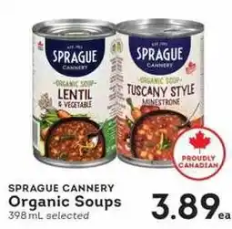 IGA Sprague Canner Organic Soups offer