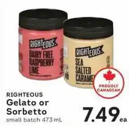 IGA Righteous Gelato or Sorbetto offer