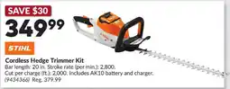 Princess Auto Stihl cordless hedge trimmer kit offer