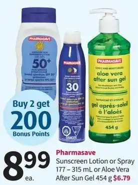 Pharmasave Sunscreen Lotion or Spray