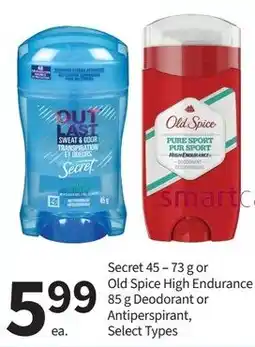 Pharmasave Secret deodorant or antiperspirant offer