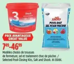 Canadian Tire Selected Pool-Closing Kits, Salt and Shock offer