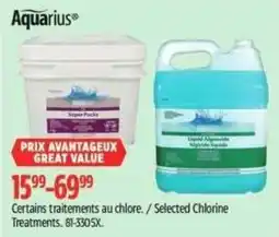 Canadian Tire Aquarius selected chlorine treatments offer
