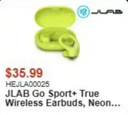 Canada Computers Jlab go sport+ true wireless earbuds, neon offer