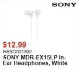 Canada Computers Sony mdr-ex15lp in-ear headphones, white offer