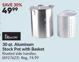 Princess Auto Red Mountain Valley 30 qt. Aluminum Stock Pot with Basket offer