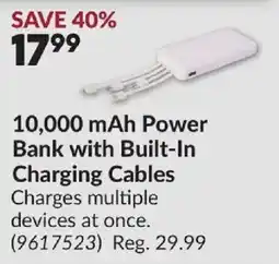 Princess Auto 10,000 mAh Power Bank with Built-In Charging Cables offer