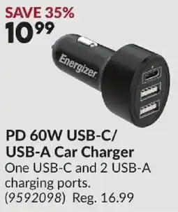 Princess Auto Energizer PD 60W USB-C/USB-A Car Charger offer