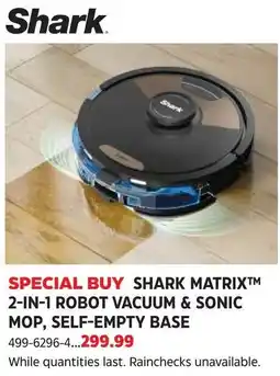 Canadian Tire Shark shark matrixtm 2-in-1 robot vacuum & sonic mop, self-empty base offer