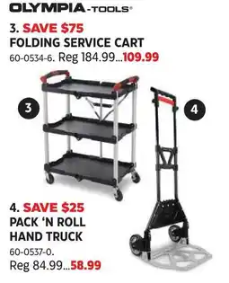 Canadian Tire Olympia-tools folding service cart offer