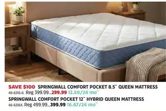 Springwall comfort pocket 8.5" queen mattress