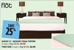 Canadian Tire Flot queen 1½ memory foam topper offer