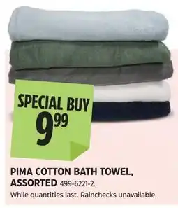 Canadian Tire Pima cotton bath towel, assorted offer