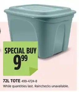 Canadian Tire 72l tote offer