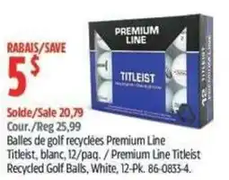 Canadian Tire Titleist recycled golf balls premium line offer