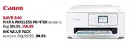 Canadian Tire Canon pixma wireless printer offer