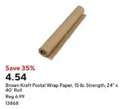 Staples Brown Kraft Postal Wrap Paper offer