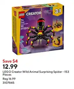 Staples lego creator wild animal surprising spider offer