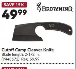 Princess Auto Browning cutoff camp cleaver knife offer