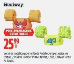 Canadian Tire Bestway Puddle Jumper Child Crab or Turtle offer