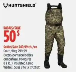 Canadian Tire Huntshield insulated camo waders offer