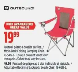 Canadian Tire Outbound mesh-back folding camping chair offer