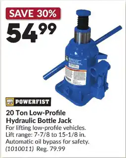 Princess Auto Powerfist 20 Ton Low-Profile Hydraulic Bottle Jack offer