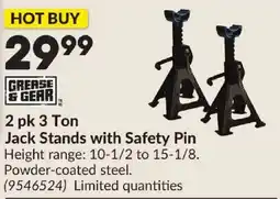Princess Auto Grease & Gear jack stands with safety pin offer