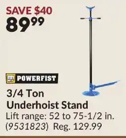 Princess Auto Powerfist 3/4 Ton Underhoist Stand offer
