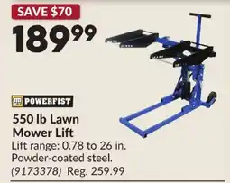 Princess Auto Powerfist 550 lb Lawn Mower Lift offer
