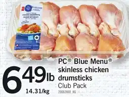 Loblaws PC Blue Menu skinless chicken drumsticks offer