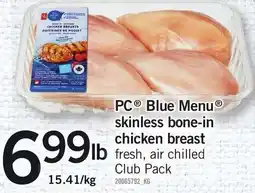 Loblaws PC Blue Menu skinless bone-in chicken breast offer