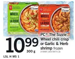 Loblaws PC The Sizzle Wheel shrimp offer