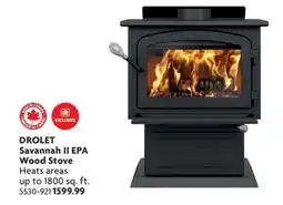 Home Hardware Drolet Savannah II EPA Wood Stove offer