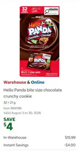 Costco Hello Panda bite size chocolate crunchy cookie offer