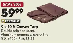 Princess Auto Powerfist 9 x 10 ft Canvas Tarp offer