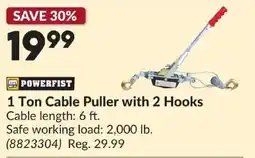 Princess Auto Powerfist 1 Ton Cable Puller with 2 Hooks offer