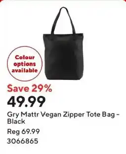 Staples Gry Matttr Vegan Zipper Tote Bag offer