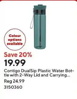 Staples Contigo DualSip Plastic Water Bottle offer
