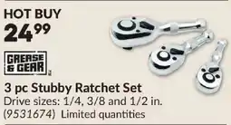 Princess Auto Grease & Gear 3 pc Stubby Ratchet Set offer