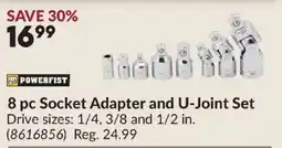 Princess Auto Powerfist 8 pc Socket Adapter and U-Joint Set offer