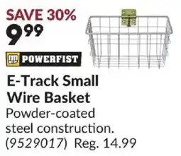 Princess Auto Powerfist e-track small wire basket offer